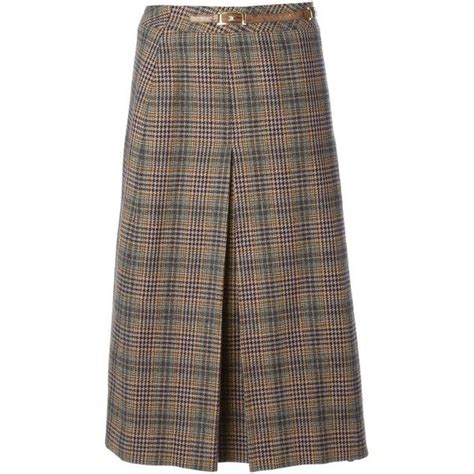 celine wrap mini skirt plaid|Celine.